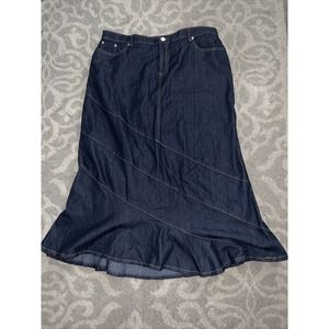 Nicole | Skirts | Jamie Nicole Button Down Long Full Denim Skirt Plus 6